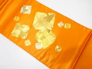 未使用品　幾何学模様　刺繍　袋帯